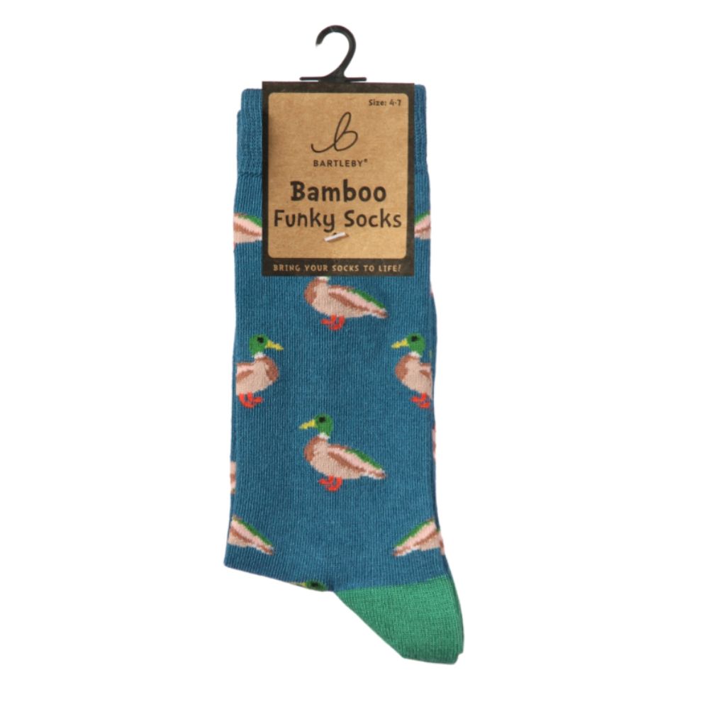 Bartleby Ladies Country Mallard Funky Bamboo Socks - Size 4-7