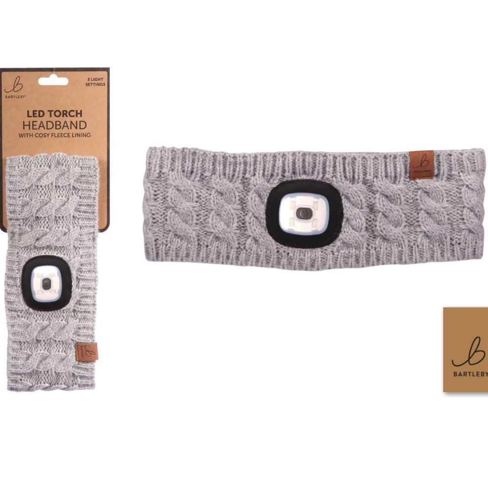 Bartleby Ladies Grey Fleece Headband & Light