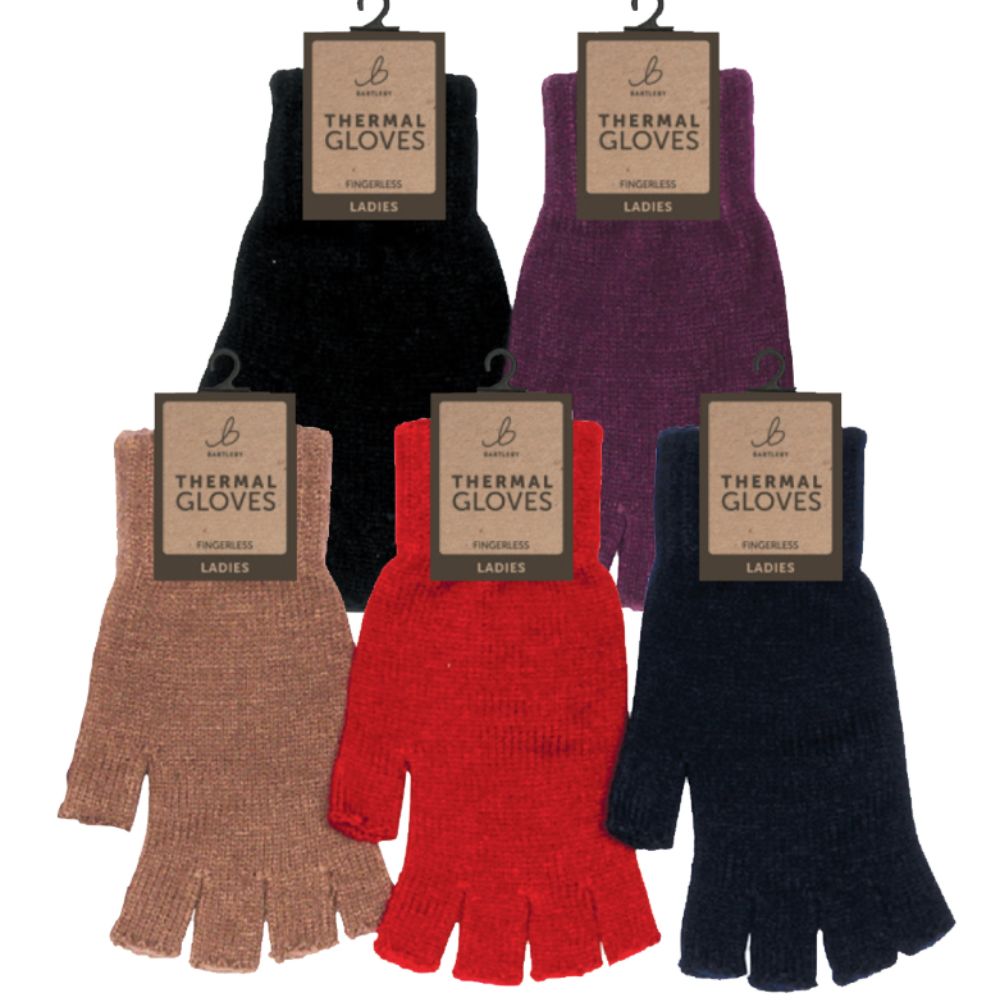 Bartleby Ladies Thermal Fingerless Gloves (Choice of 5)