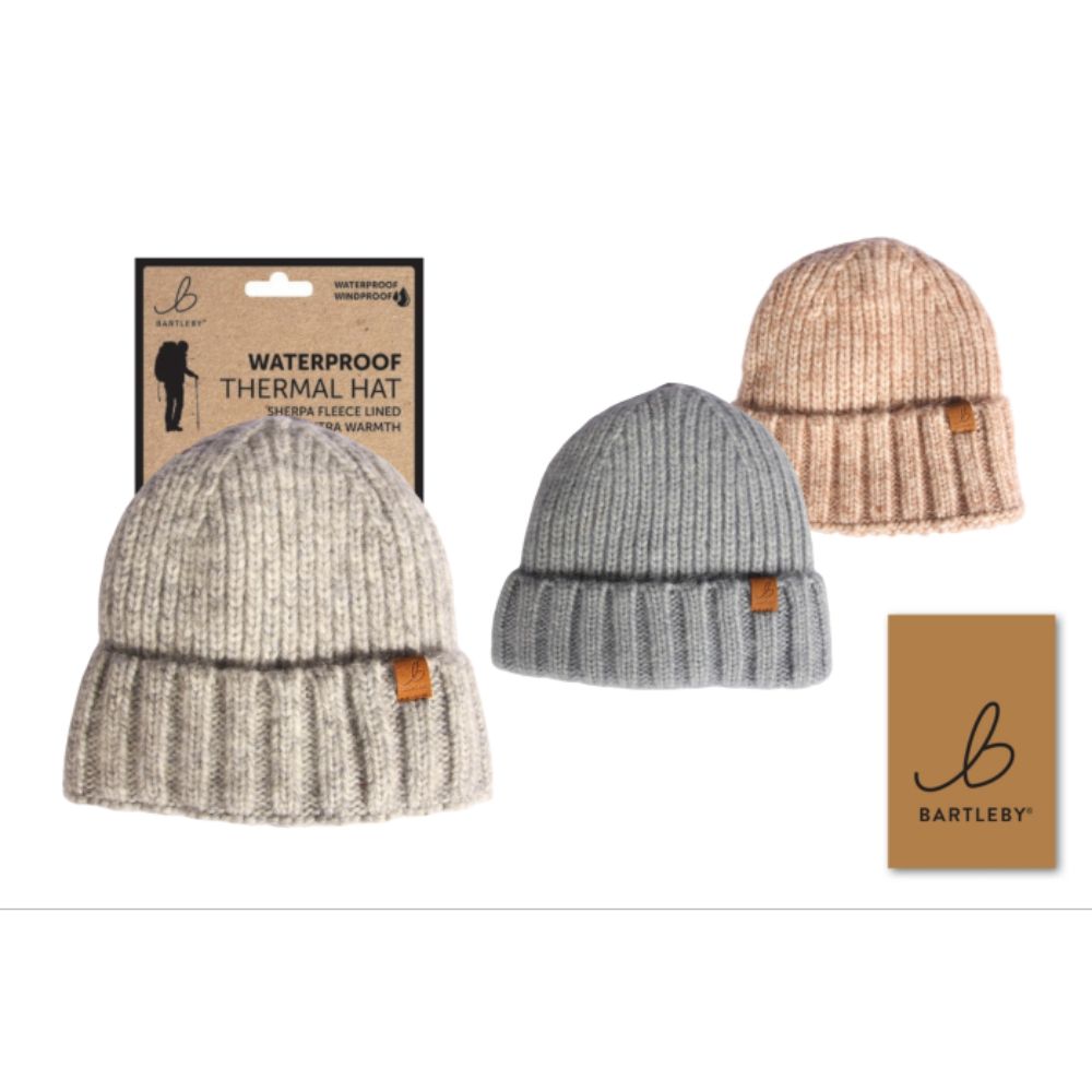 Bartleby Ladies Waterproof Beanie, Chunky Knit (Choice of 3)