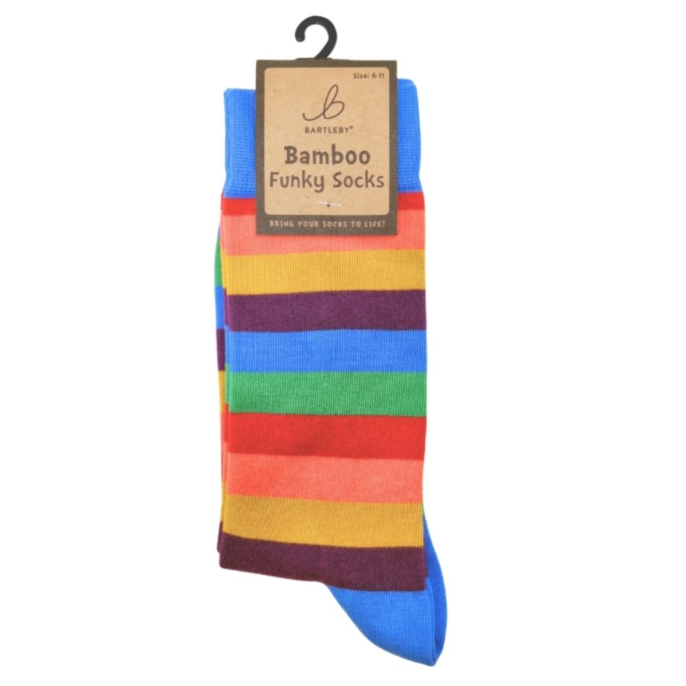 Bartleby Men's Bold Stripe Funky Bamboo Socks - Size 7-11