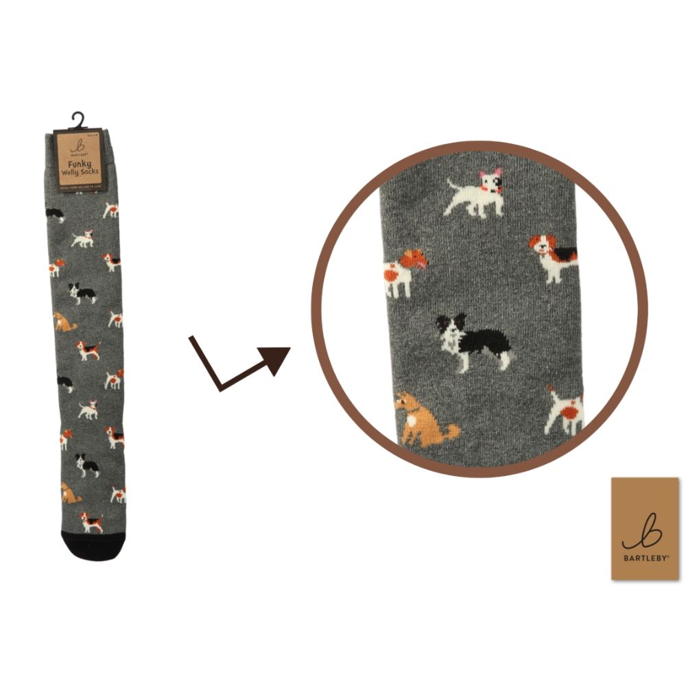 Bartleby Mens Doggy Divas Welly Socks