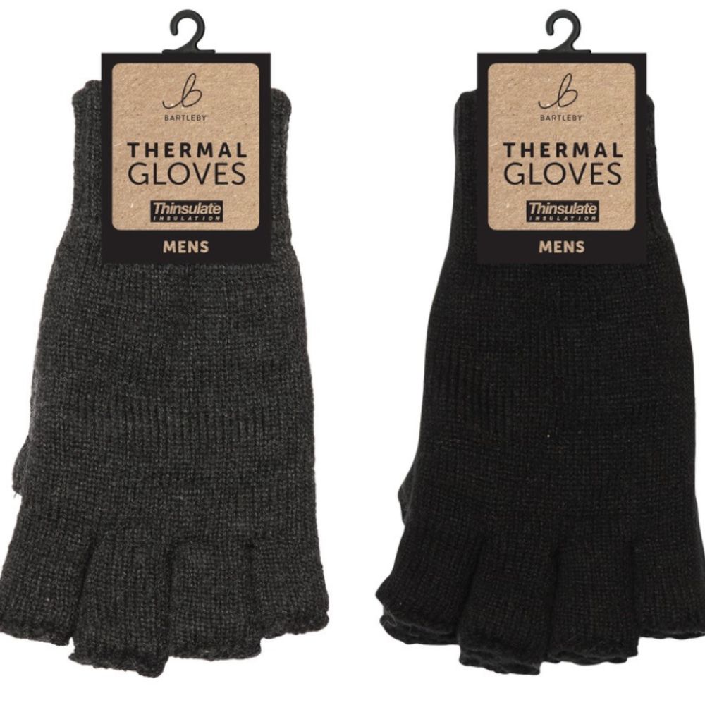 Bartleby Mens Thinsulate Fingerless Gloves (Choice of 2)