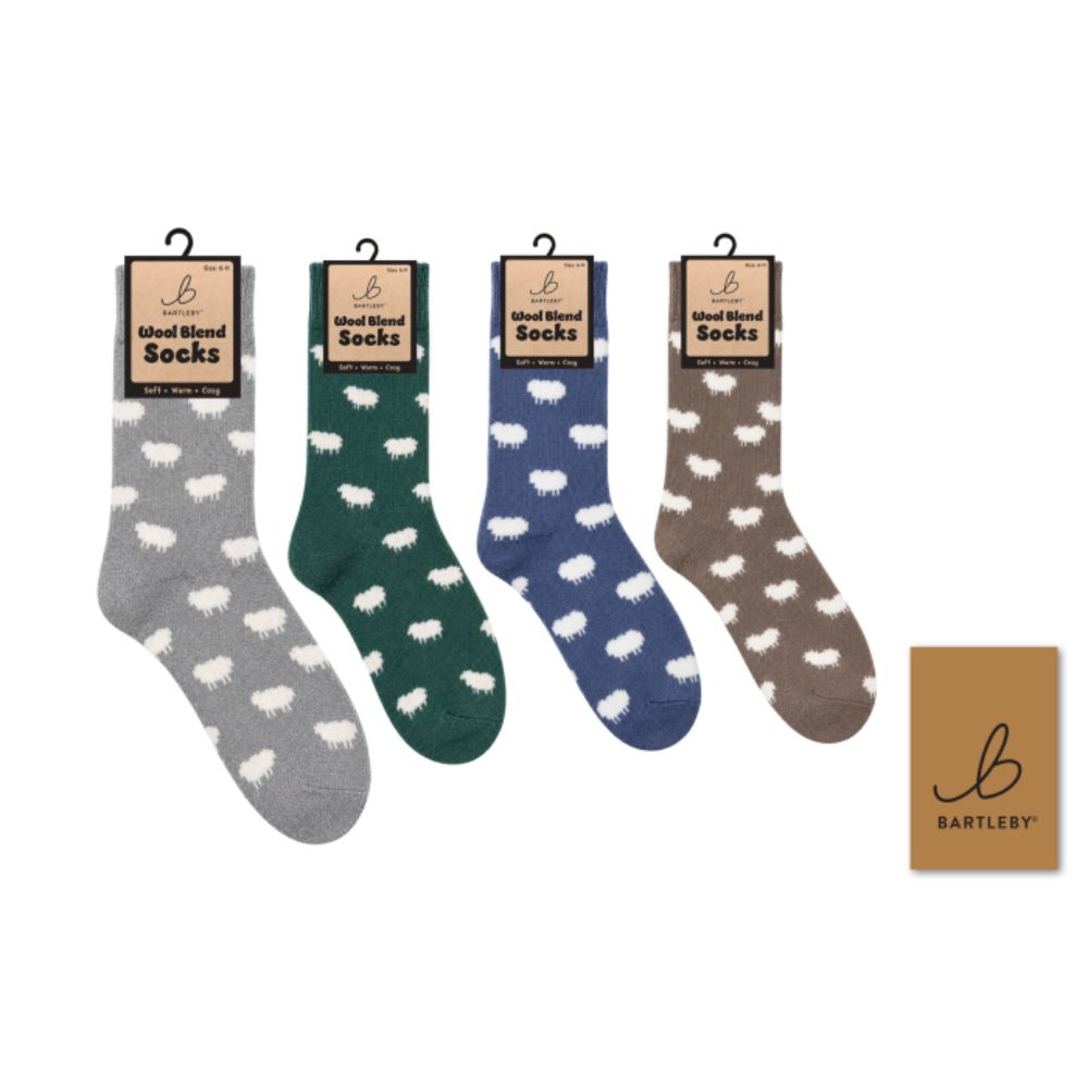 Bartleby Mens Wool Blend Socks - Sheep (Choice of 4)