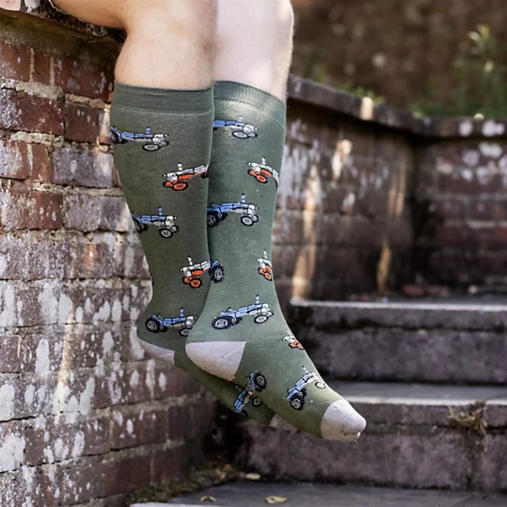 Bartleby Retro Tractos Welly Socks Size 6-11