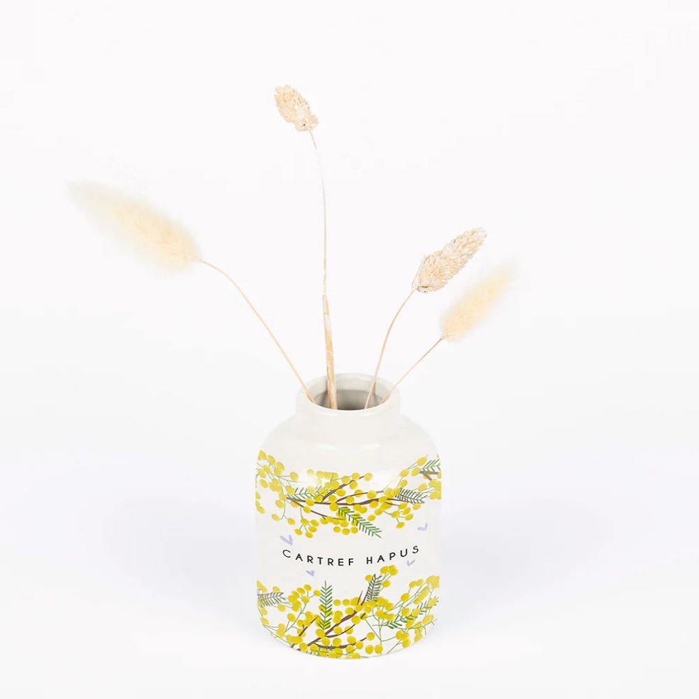 Belly Button 'Cartref Hapus' Ceramic Flower Vase