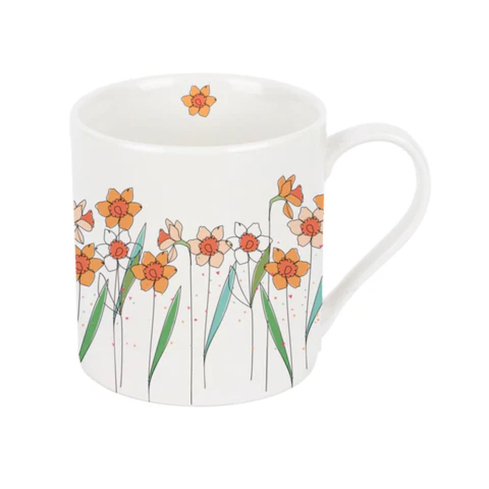 Belly Button Daffodils Fine Bone China Mug