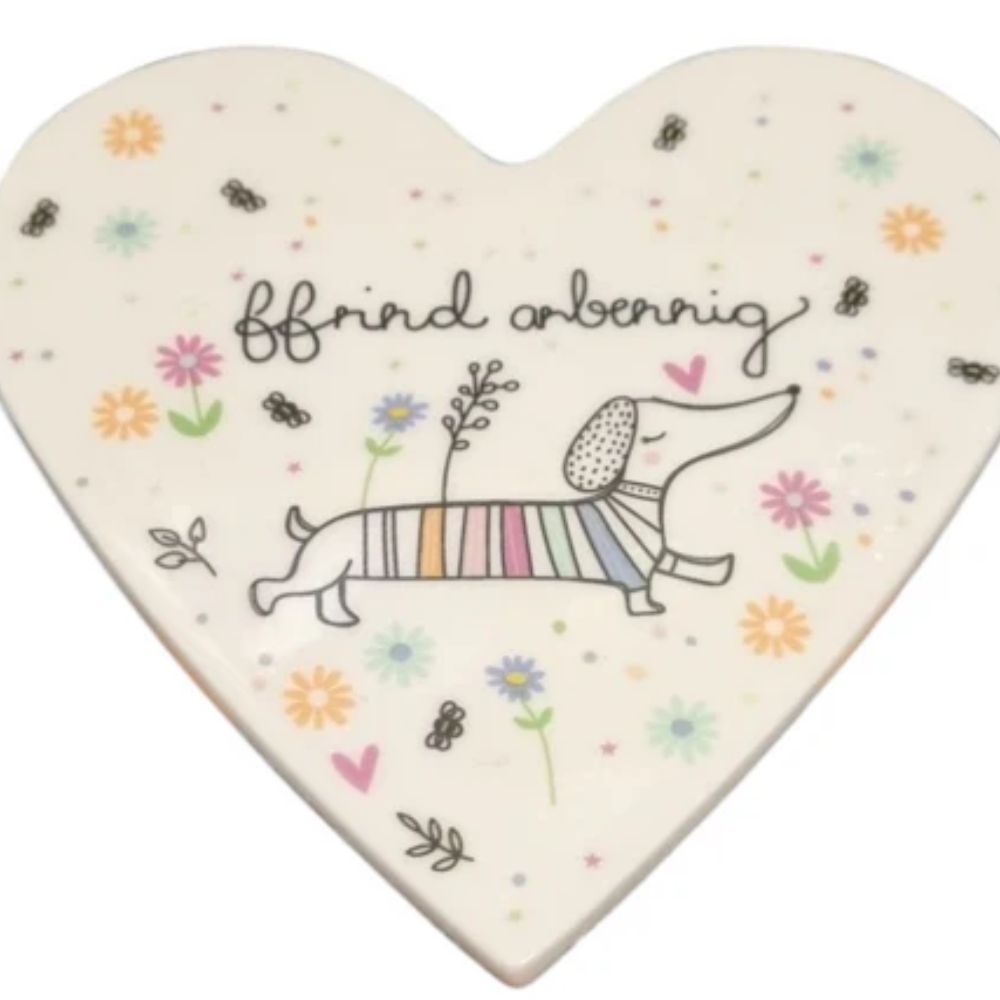 Belly Button 'Ffrind Arbennig' Porcelain Heart Coaster