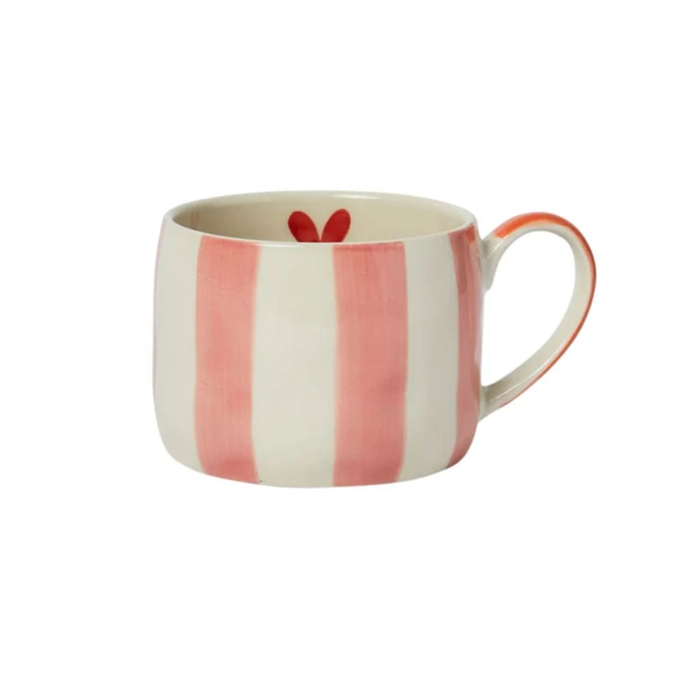 Belly Button Stripes & heart Stoneware Mug