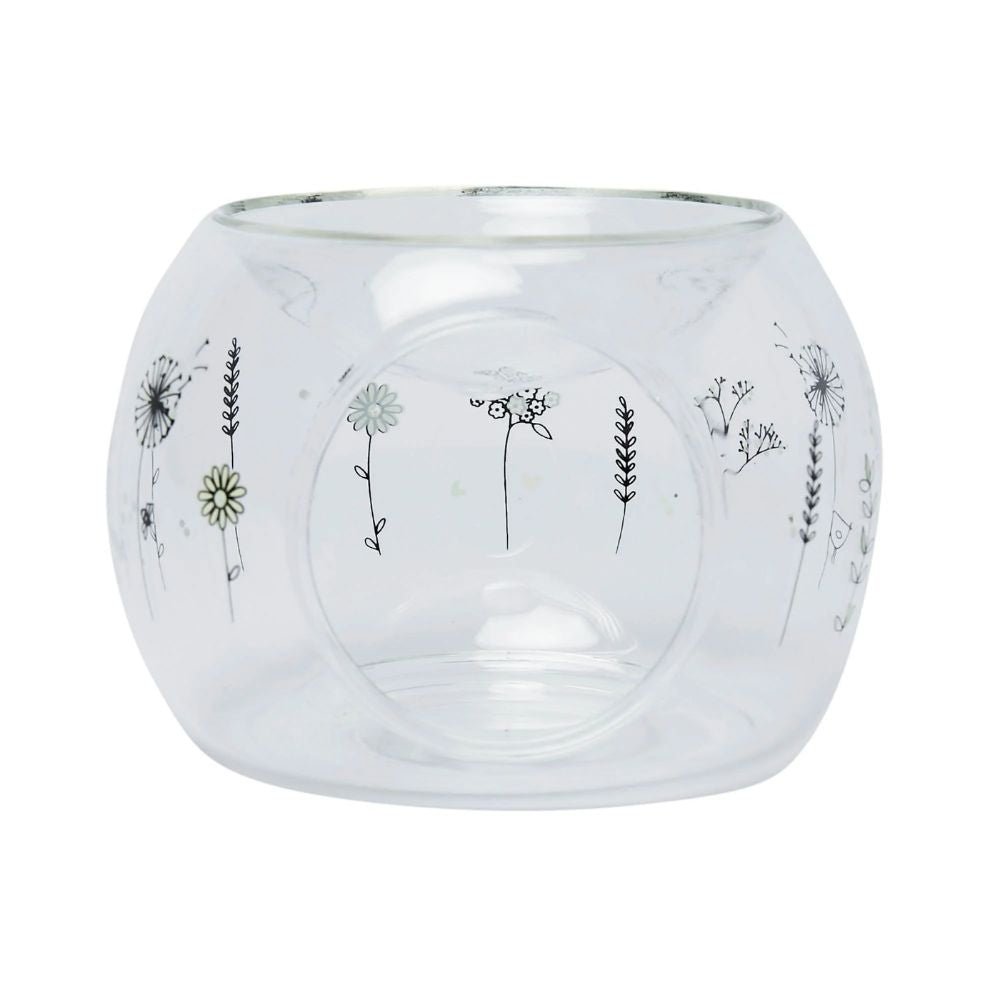 Belly Button Wildflowers Glass Wax Melt Burner - Old Railway Line Garden Centre
