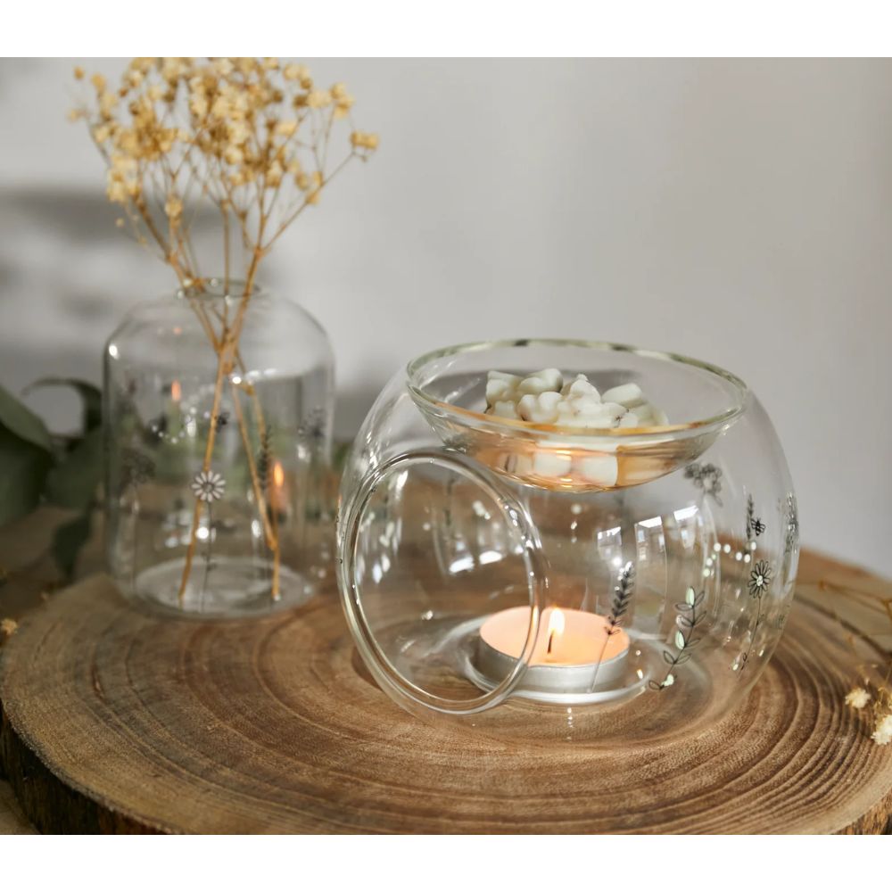 Belly Button Wildflowers Glass Wax Melt Burner