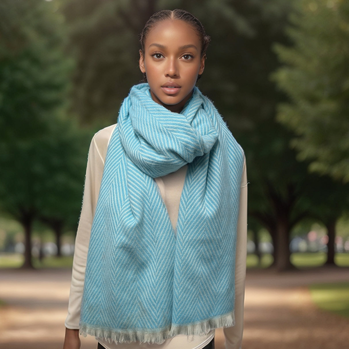 Black Ginger 180cm Neon Shawls - Turquoise