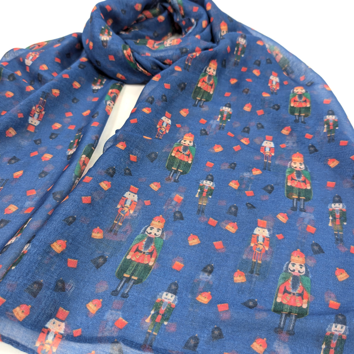 Black Ginger 180cm Nutcracker Scarf - Blue