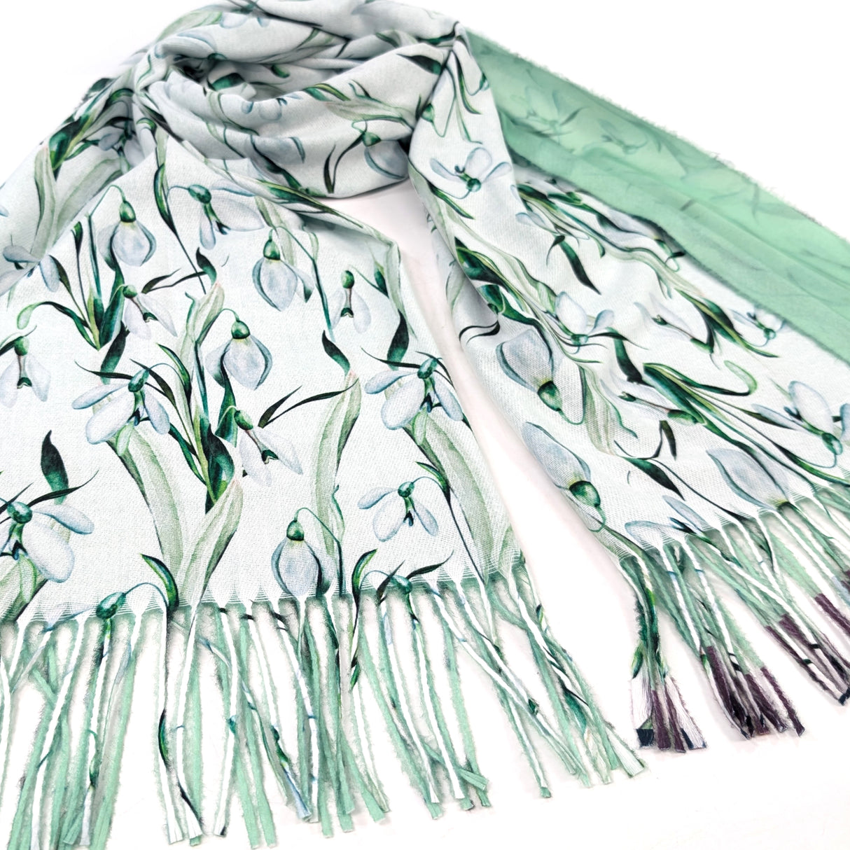Black Ginger 180cm Snowdrop Pashmina Scarf - White