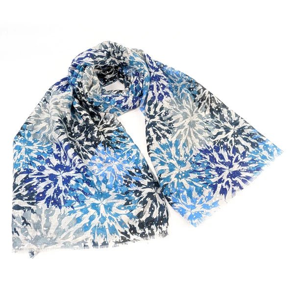 Black Ginger 80cm Burst Scarf - Blue - Old Railway Line Garden Centre