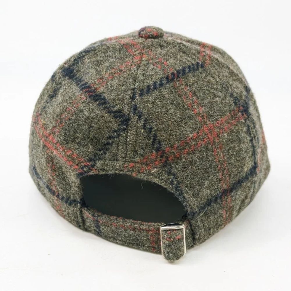 Black Ginger Check Wool Style Cap - Coffee Khaki