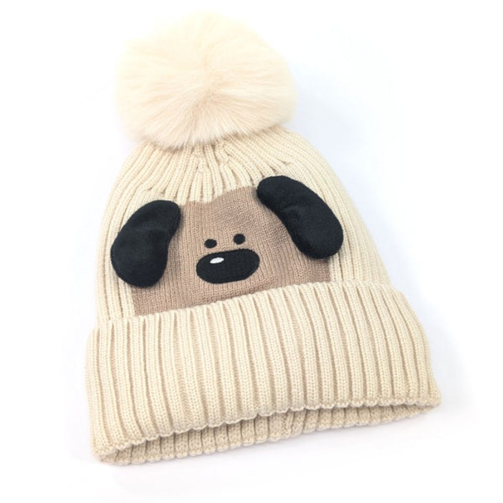 Black Ginger Drew the Dog Hat (4-8yrs) - Cream