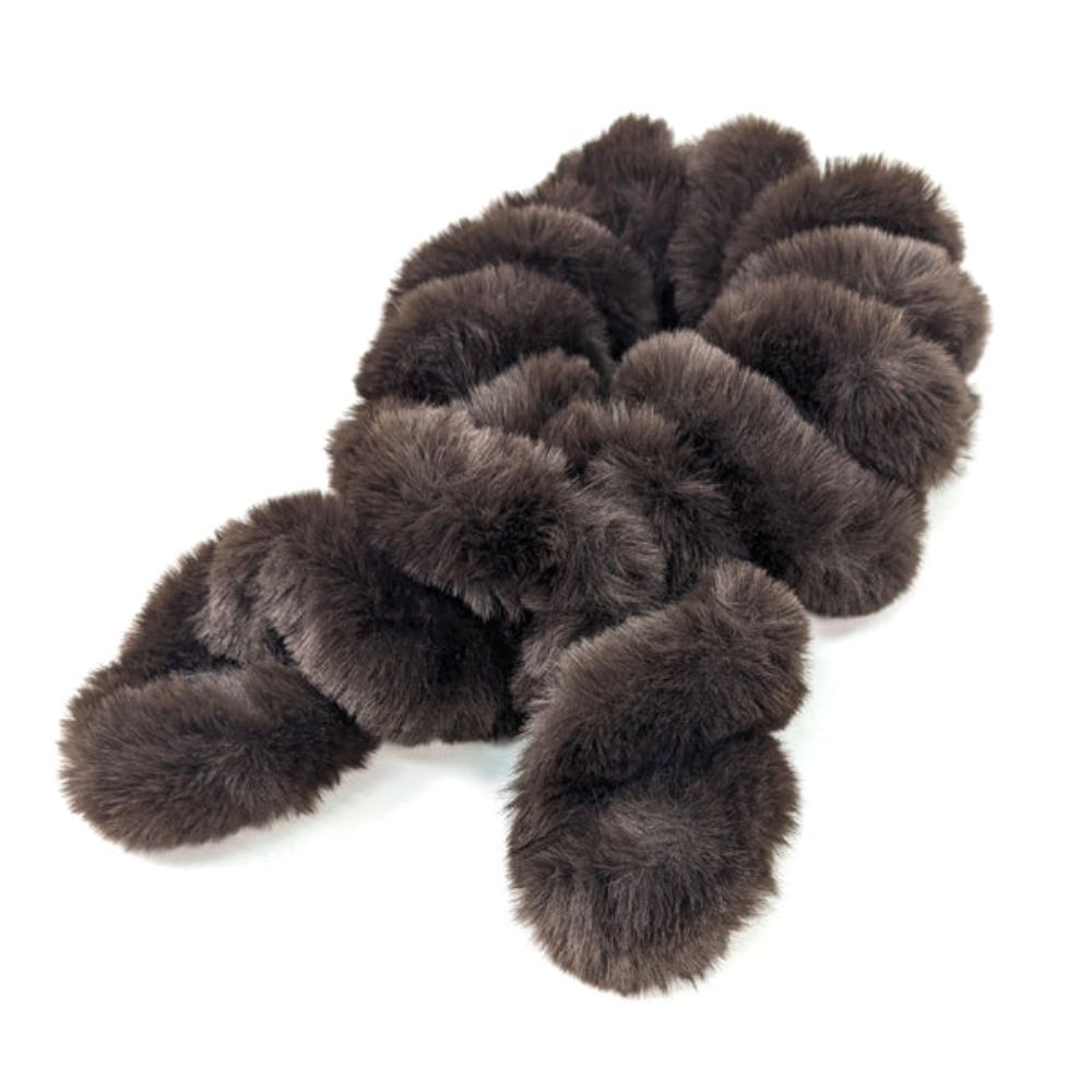 Black Ginger Faux Fur Corkscrew Collar - Dark Brown