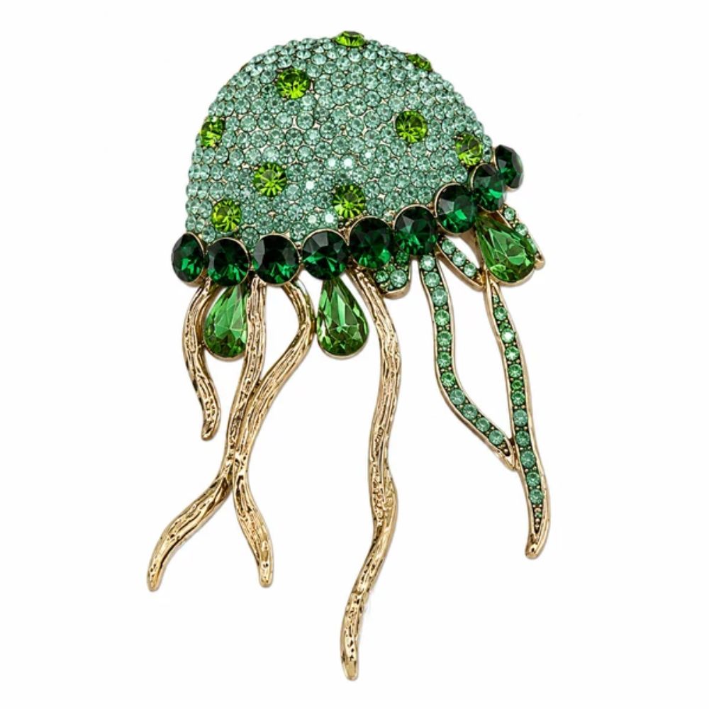 Black Ginger Brooch, Hat & Scarf Pin - Jemima the Jellyfish