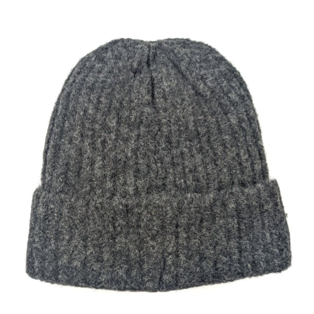 Black Ginger Knitted Beanie Hat - Grey