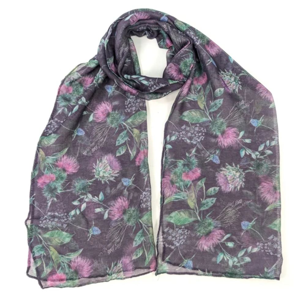 Black Ginger Regal Thistle Scarf (70x180cm) - Exclusive Design