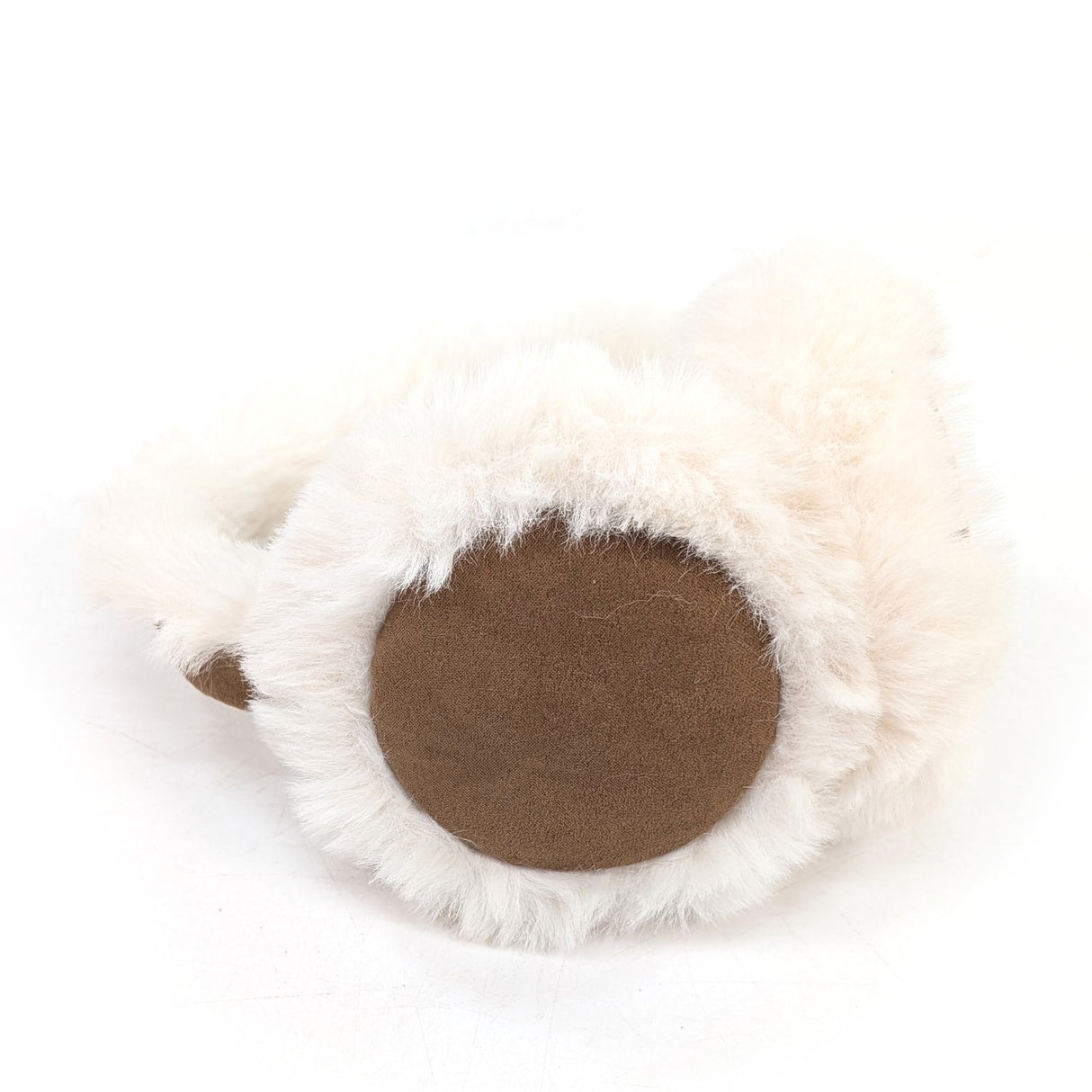 Black Ginger Sheepskin Style Foldable Ear Muffs - Latte