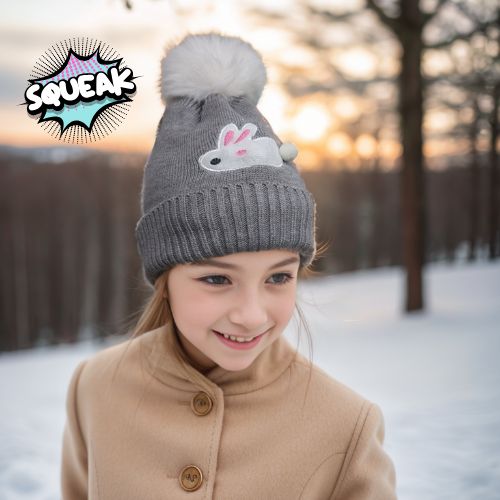 Black Ginger Small Rosie Rabbit Children's Hat - Grey