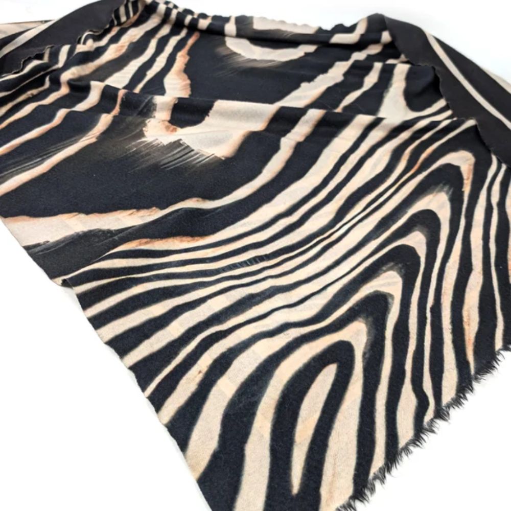 Black Ginger Tarnos - Large Triangle Scarf (135x135cm) - Black Zebra