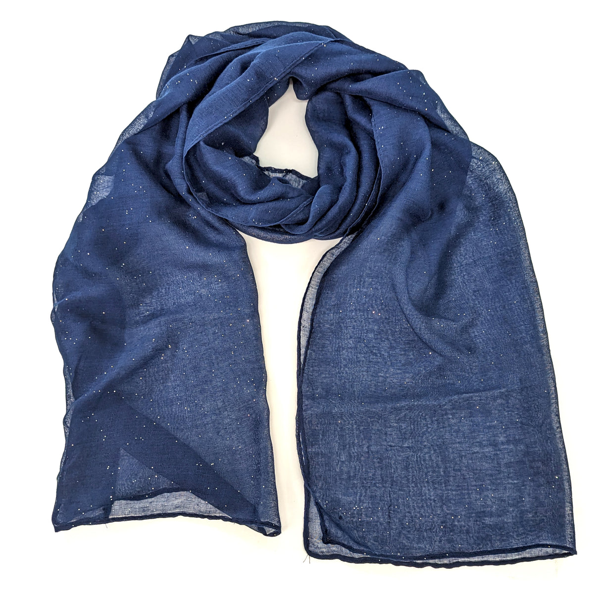 Black Ginger Viano Sparkle Scarf - Navy