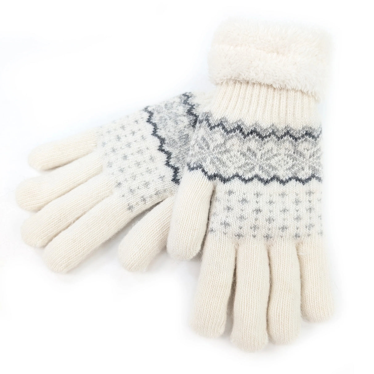Black Ginger White Flulffy Nordic Gloves