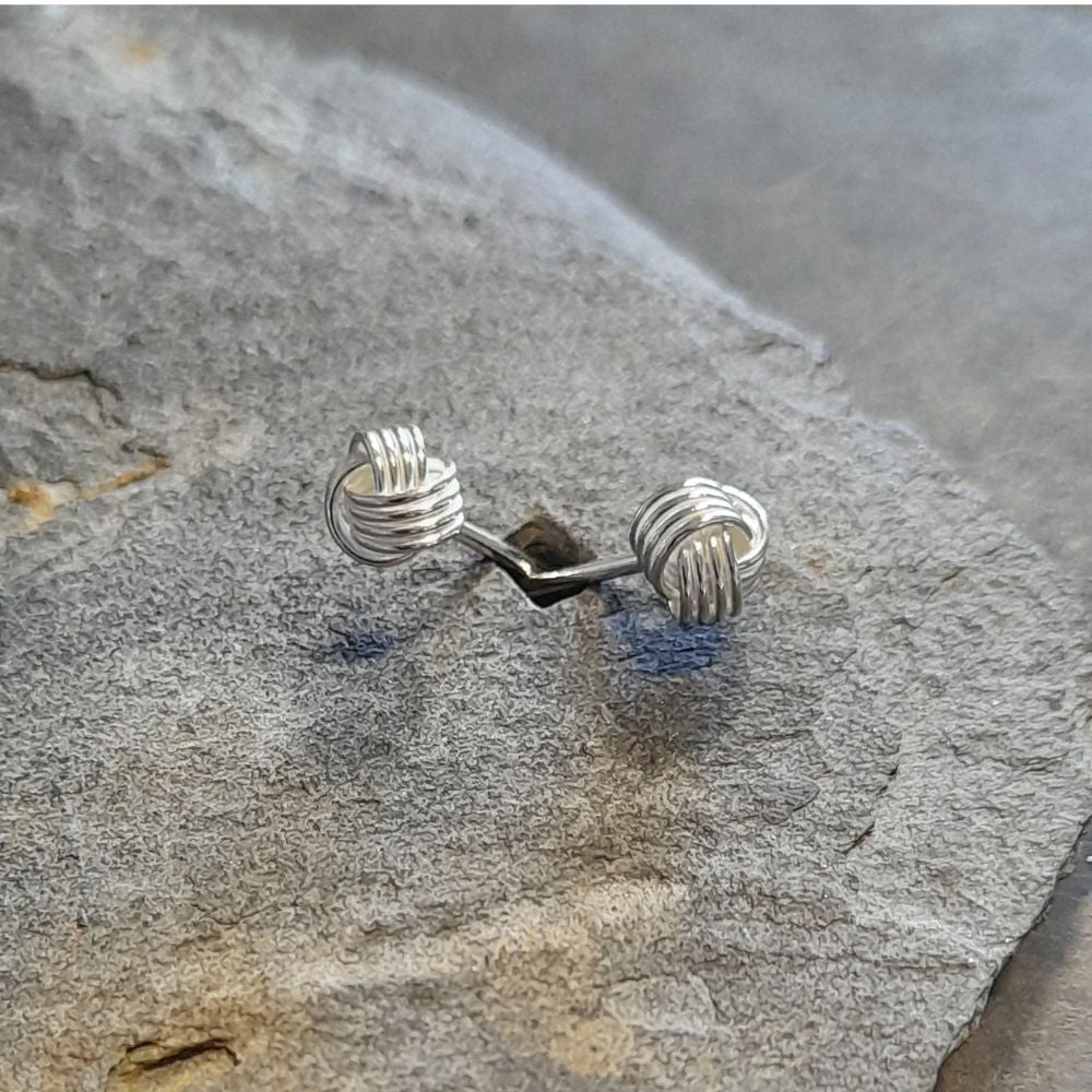Blue Lily 5mm Knot Stud Earring