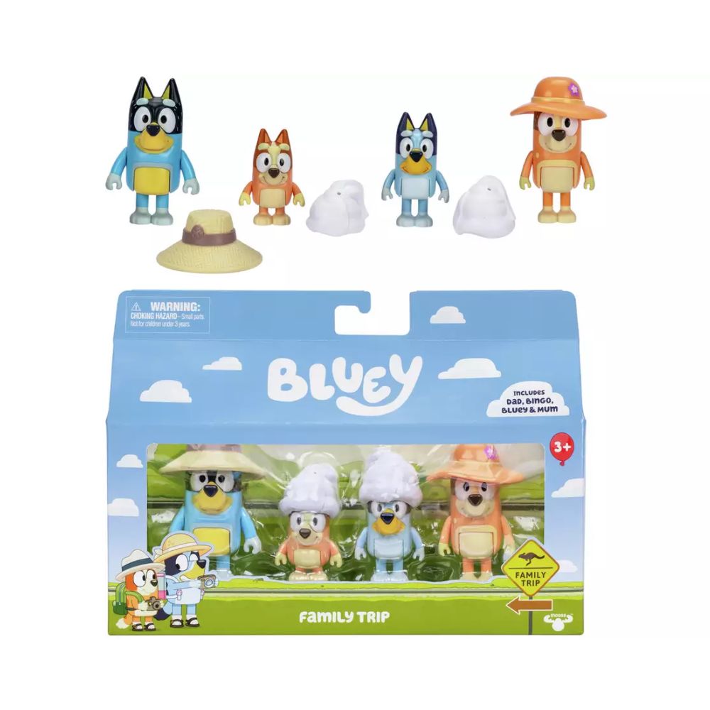 Bluey S11 Family Trip 4 Pack Figure Set