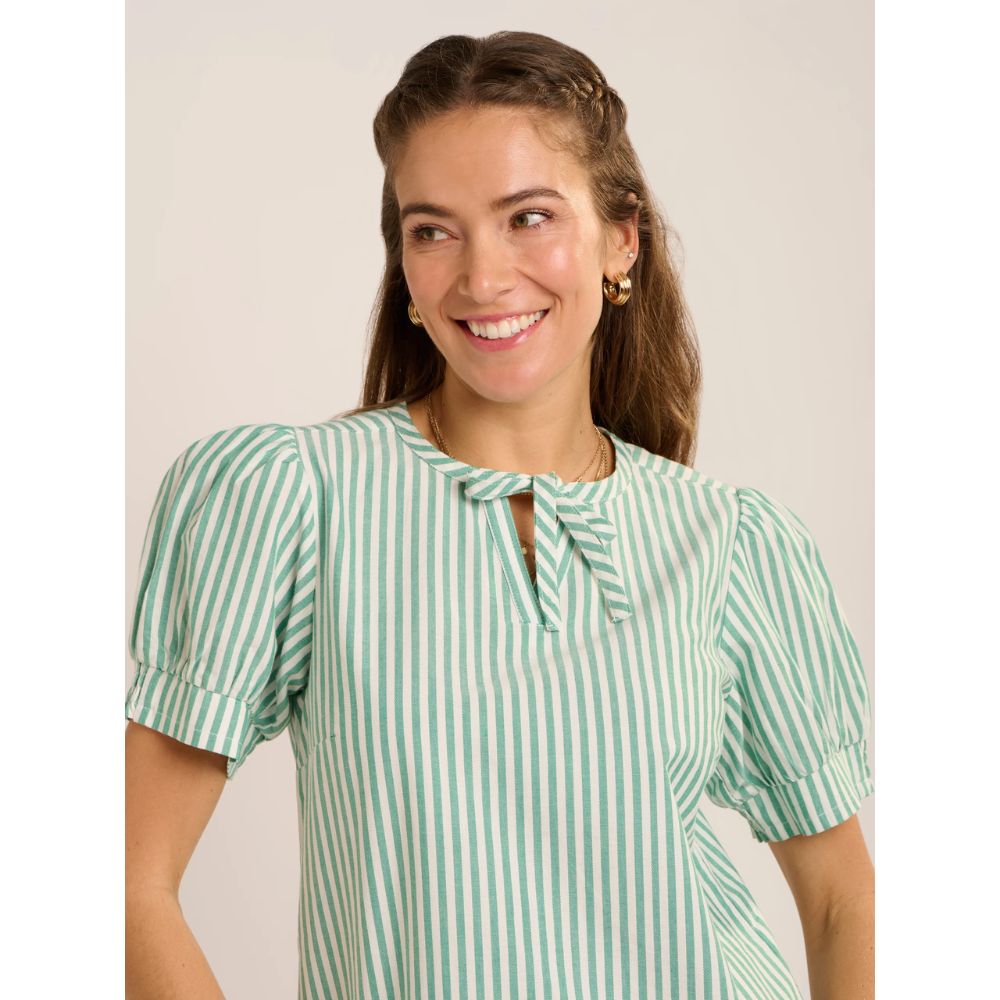 Brakeburn Bruni Stripe Blouse - Green