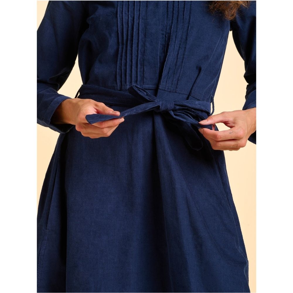 Brakeburn Cedar Cord Casual Dress - Navy