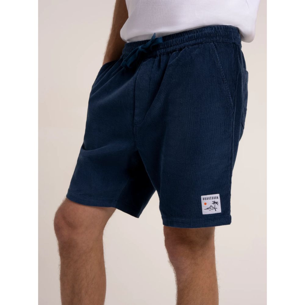 Brakeburn Dalham Cord Shorts - Blue