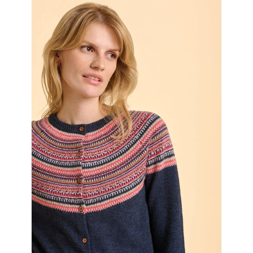 Brakeburn Deepwater Fairisle Women's Cardigan - Navy