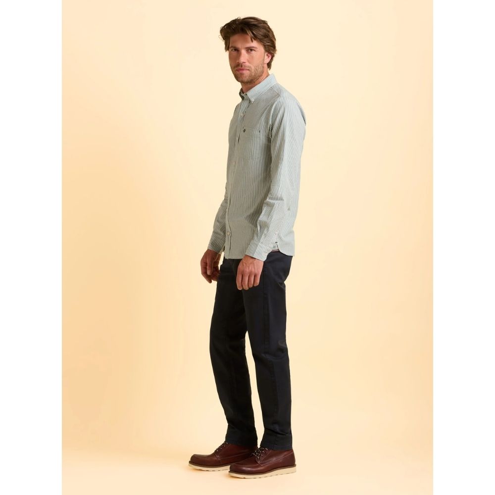 Brakeburn Evershot Stripe Men's Shirt - Blue