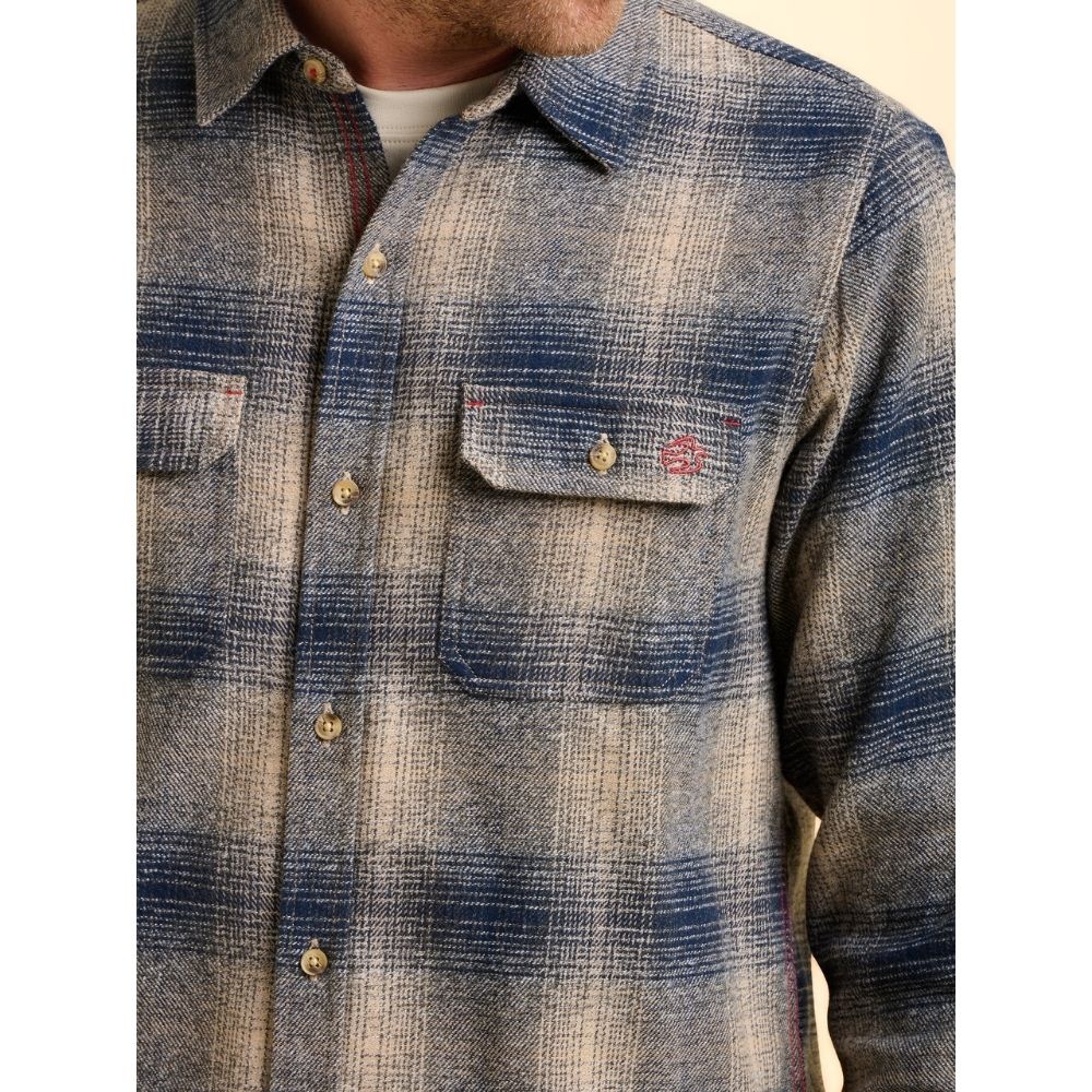 Brakeburn Farnworth Check Men's Shirt - Beige