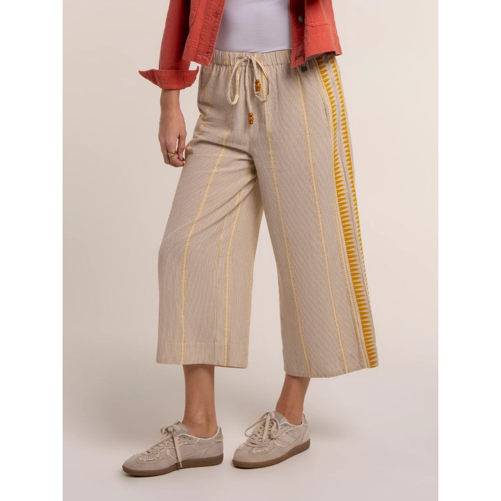 Brakeburn Fernanda Cropped Wide Leg Beach Pants - Multi-Coloured