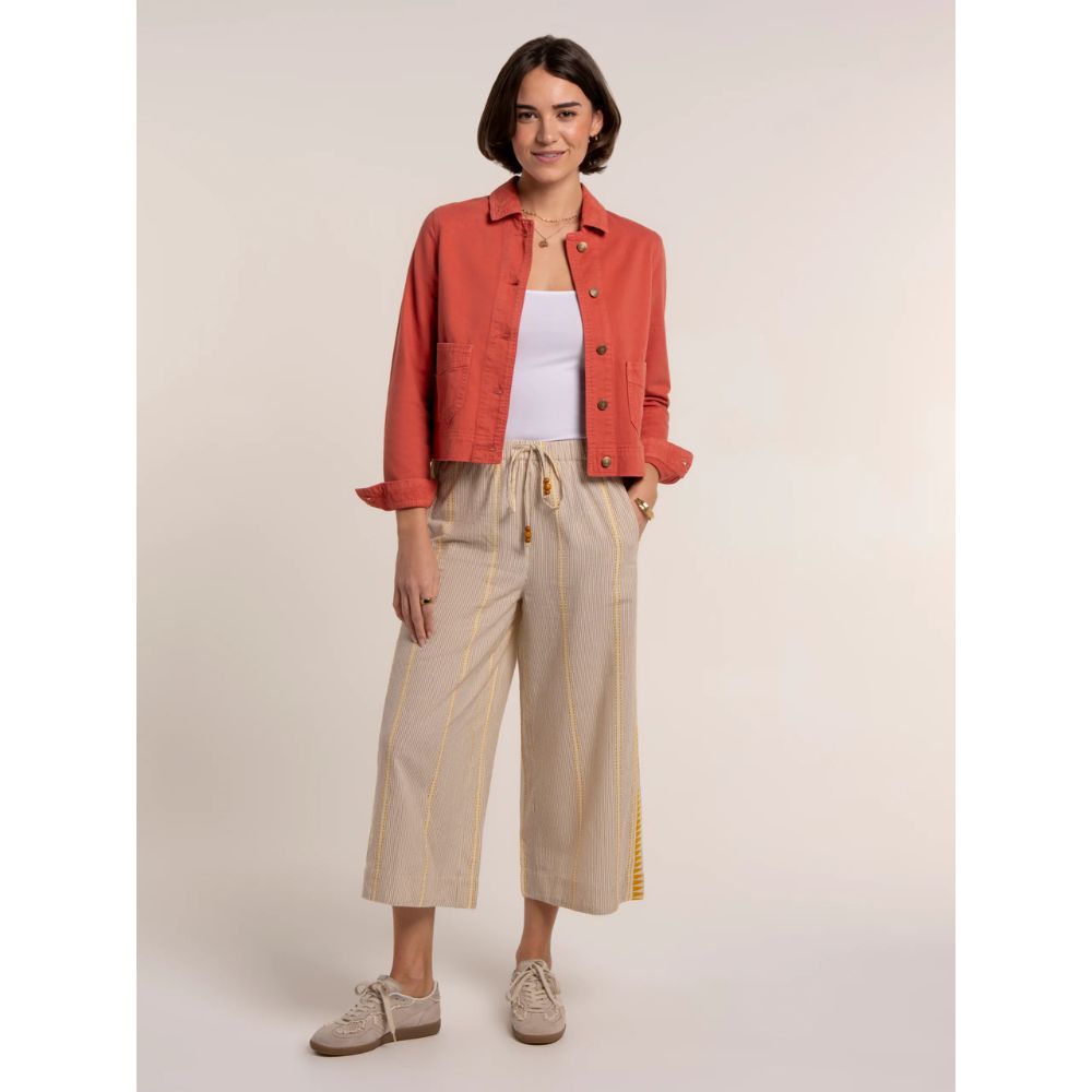 Brakeburn Fernanda Cropped Wide Leg Beach Pants - Multi-Coloured
