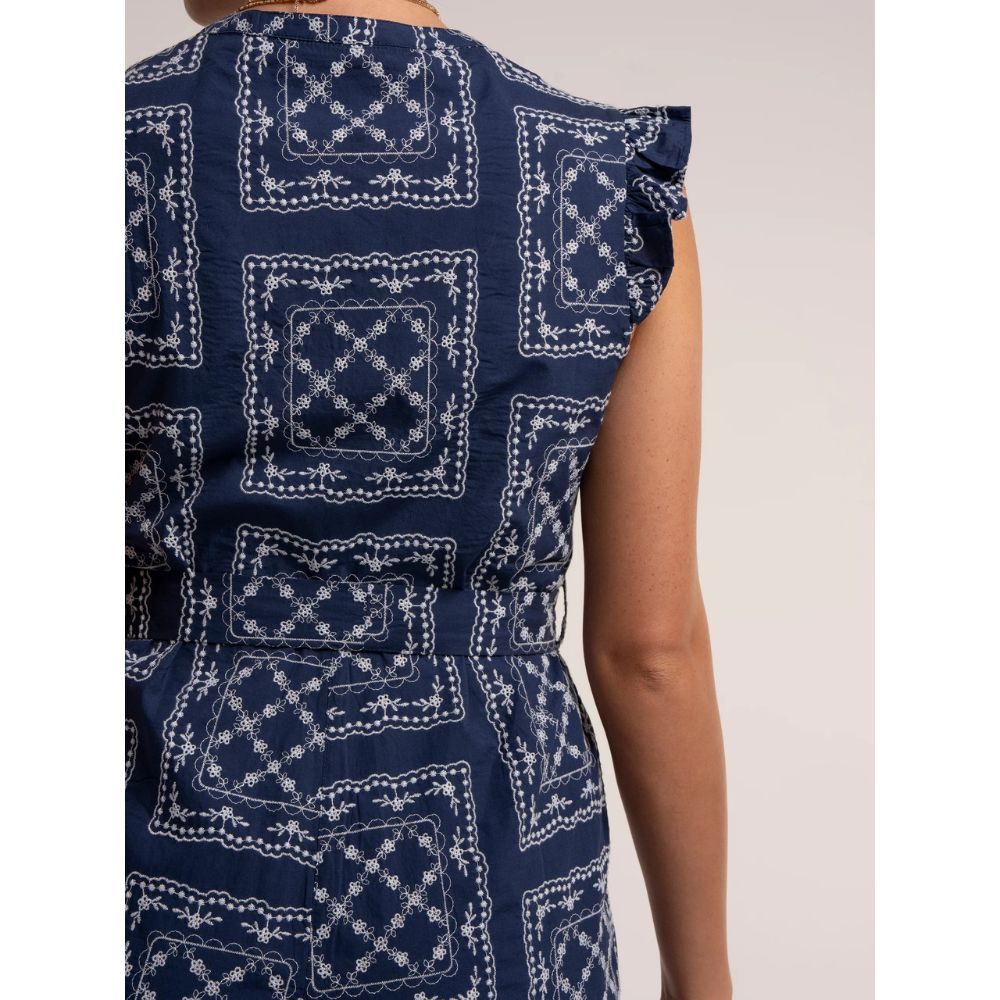 Brakeburn Izzy Embroidered Playsuit - Navy