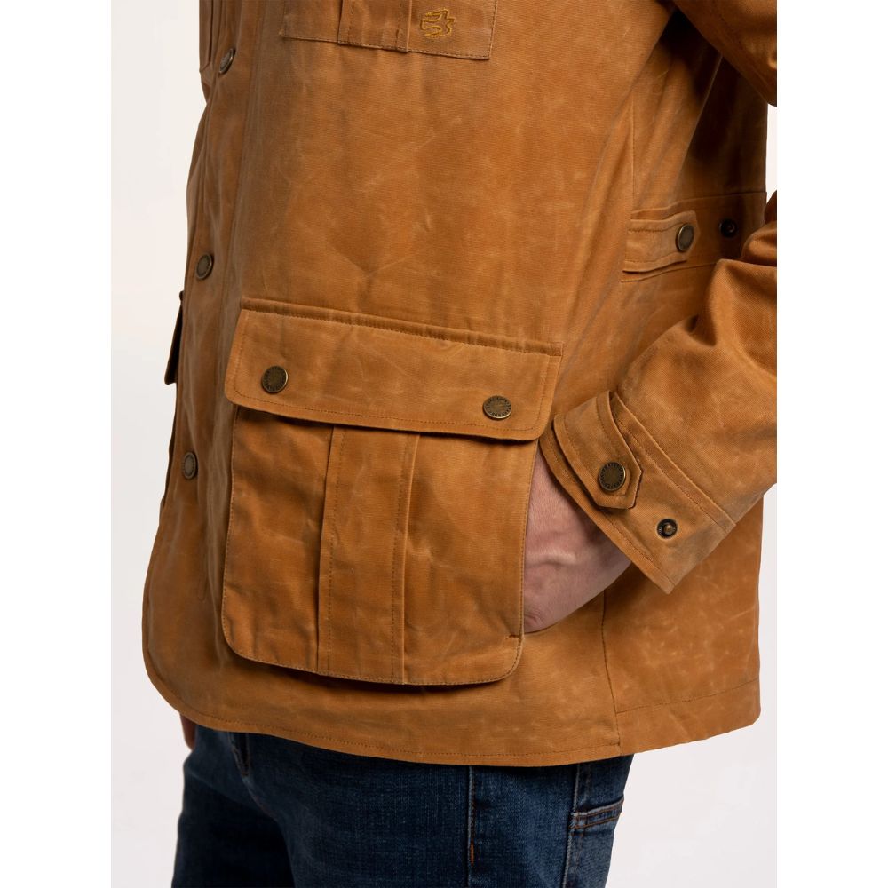 Brakeburn Laxer Waxed Flap Pocket Jacket - Tan