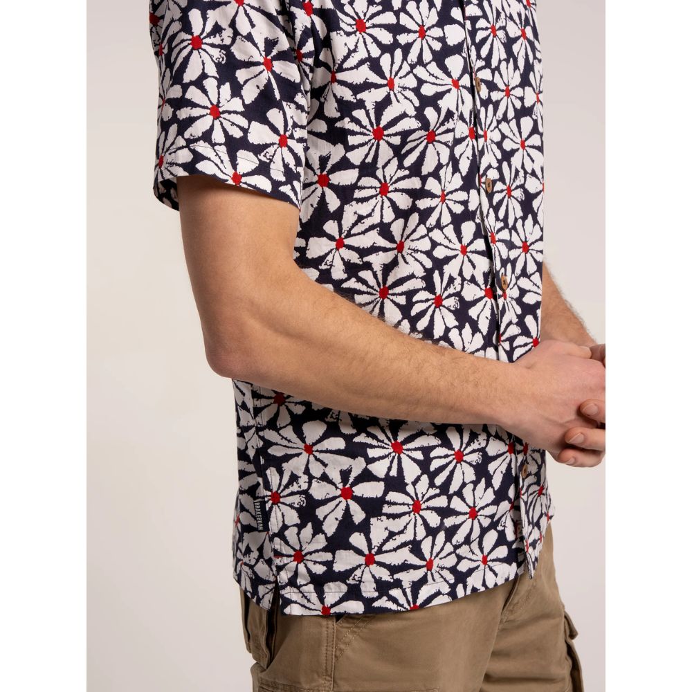 Brakeburn Mallaig Floral Printed Shirt - Blue