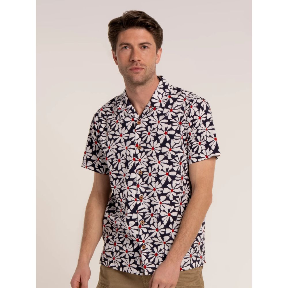 Brakeburn Mallaig Floral Printed Shirt - Blue