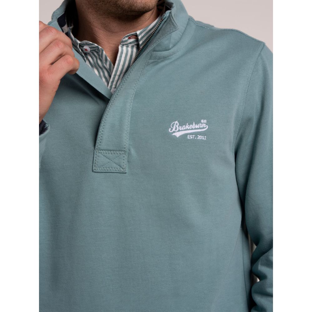 Brakeburn Matchams Quarter Zip Sweatshirt - Blue
