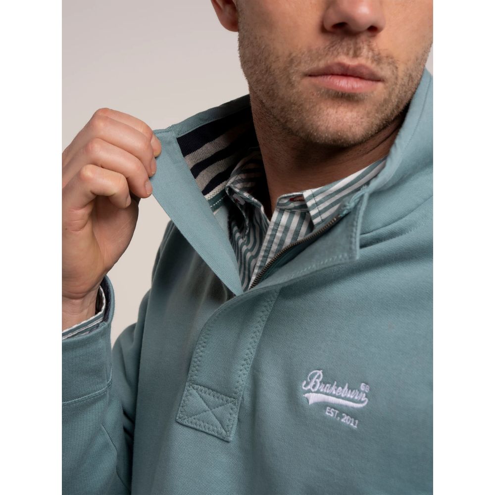 Brakeburn Matchams Quarter Zip Sweatshirt - Blue