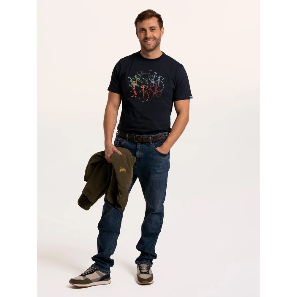 Brakeburn Northolt Bike Stack T-Shirt - Navy