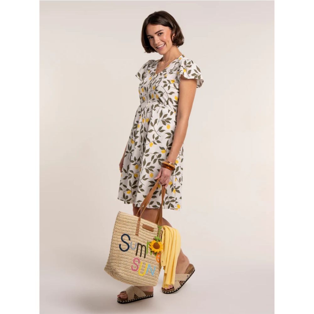Brakeburn Renata Lemon Dress - White