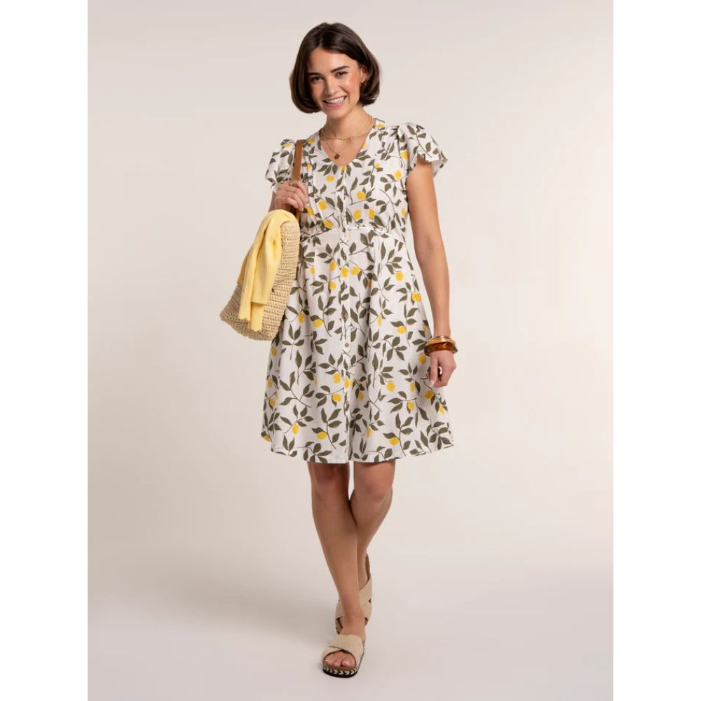 Brakeburn Renata Lemon Dress - White