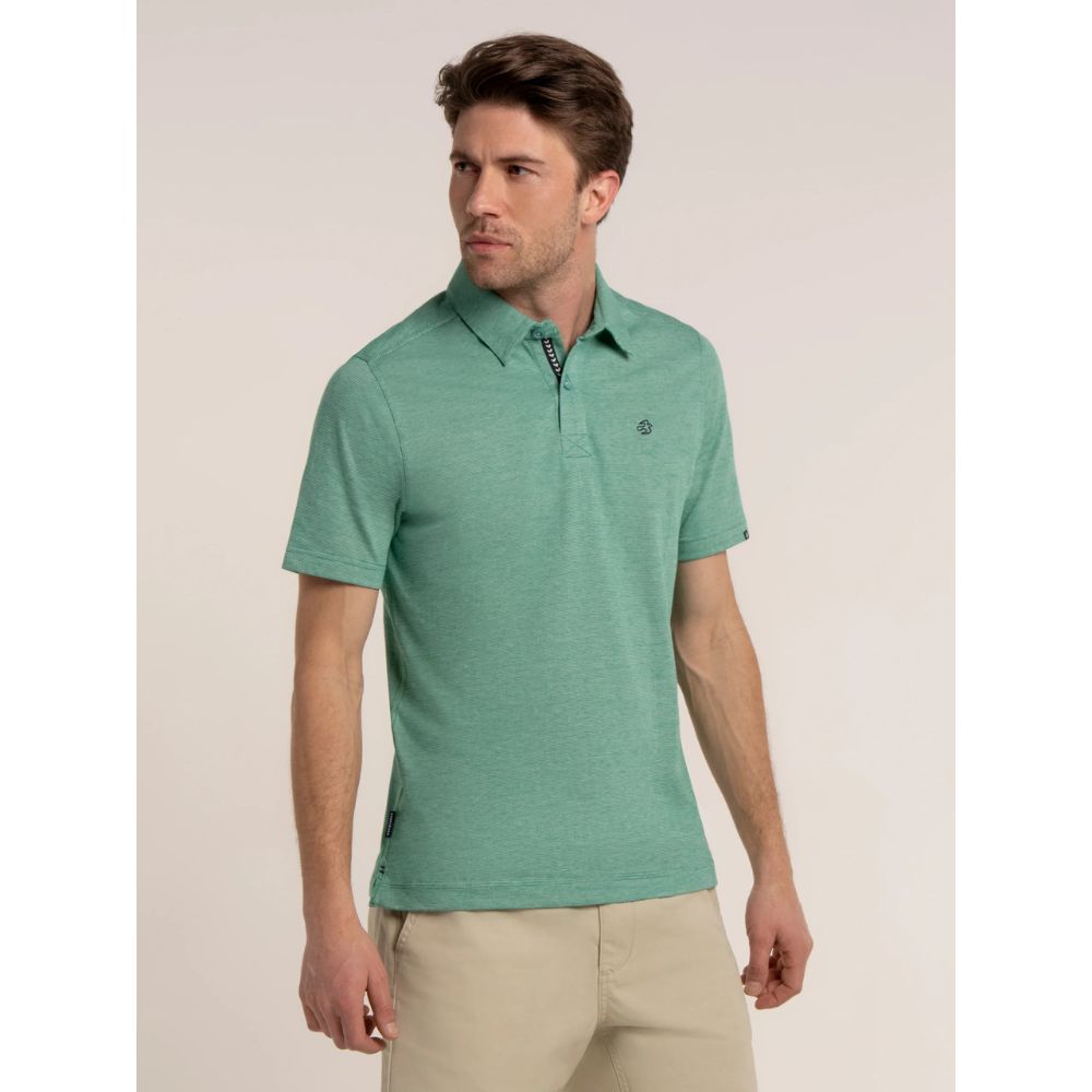 Brakeburn Sandown Micro Stripe Polo Shirt - Green